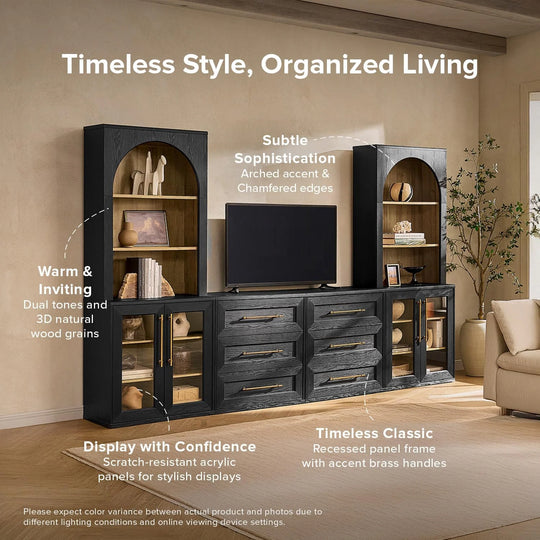 Mopio Blake 4 Piece Entertainment Center with Storage