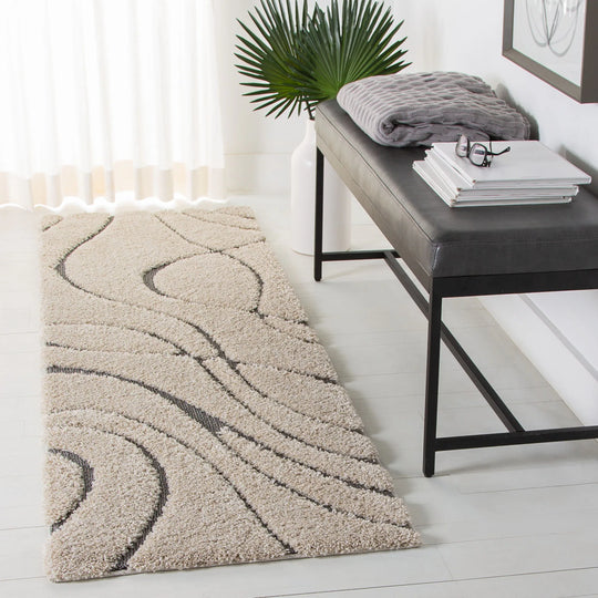 Florida Shag Sigtraud Abstract Waves 1.2-Inch Thick Rug