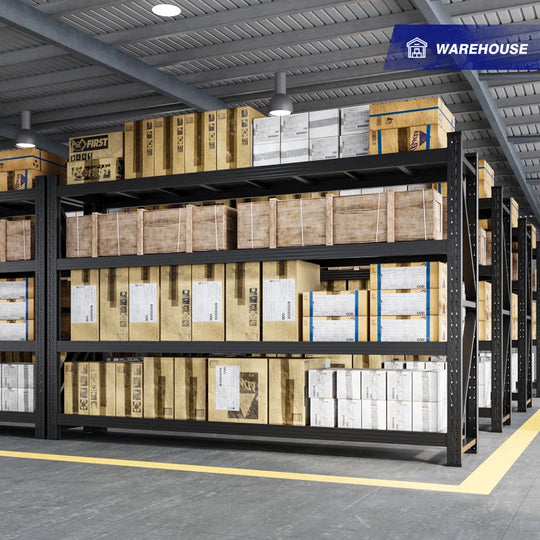Heavy Duty 4-Tier Steel Shelves - Adjustable Storage Rack for Garage, Warehouse, Pantry & Toolsheds