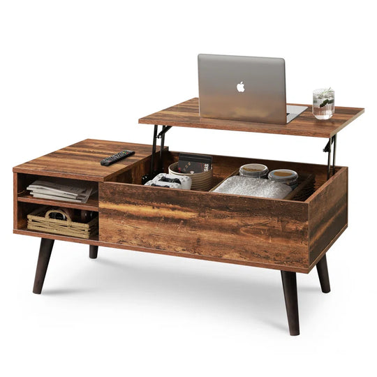 Aravis Lift Top Coffee Table with Storage for Living Room,With Adjustable Shelf, Wood