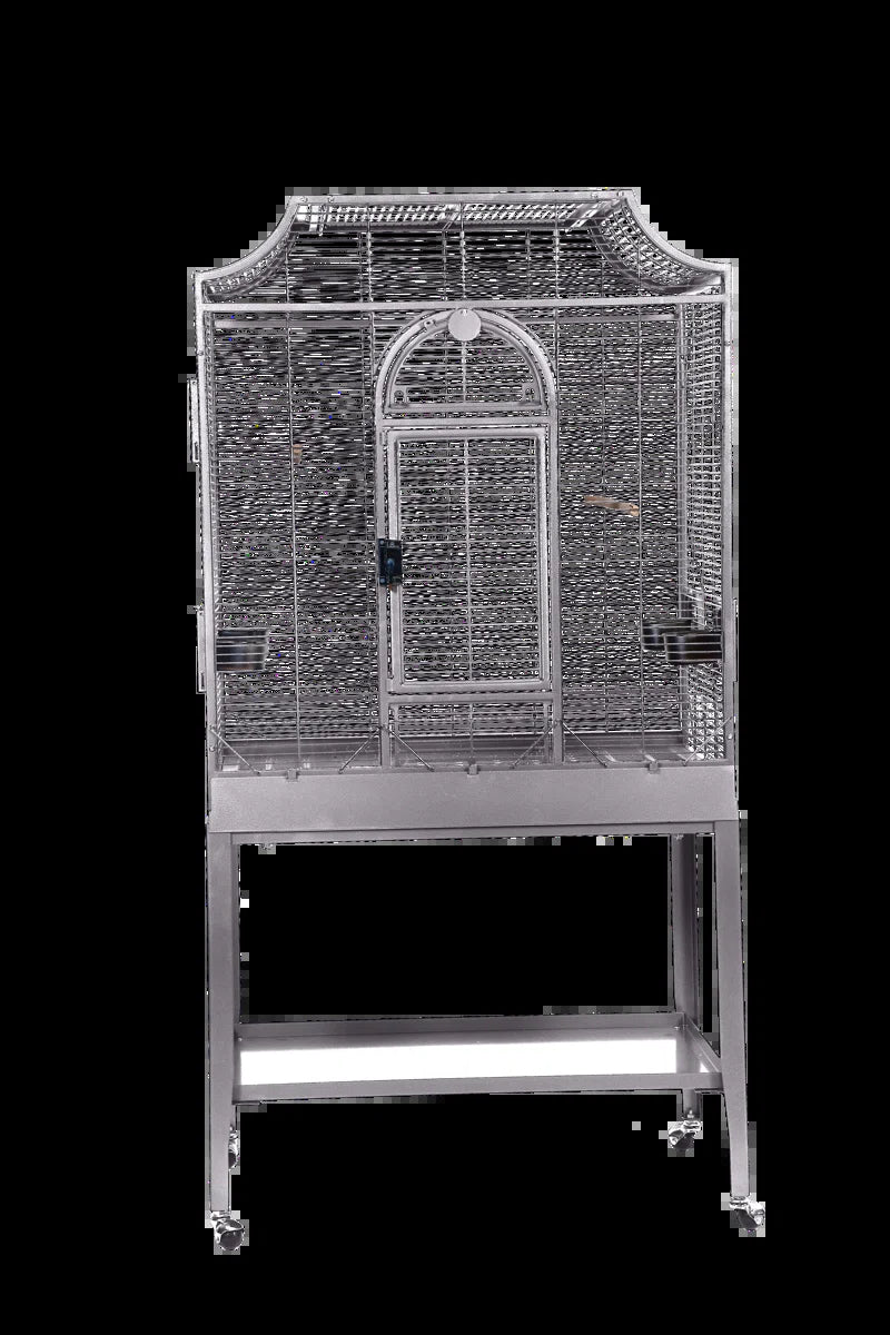 Charlonda 63'' Iron Victorian Top Flight Cage with Wheels