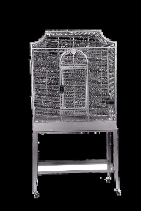 Charlonda 63'' Iron Victorian Top Flight Cage with Wheels
