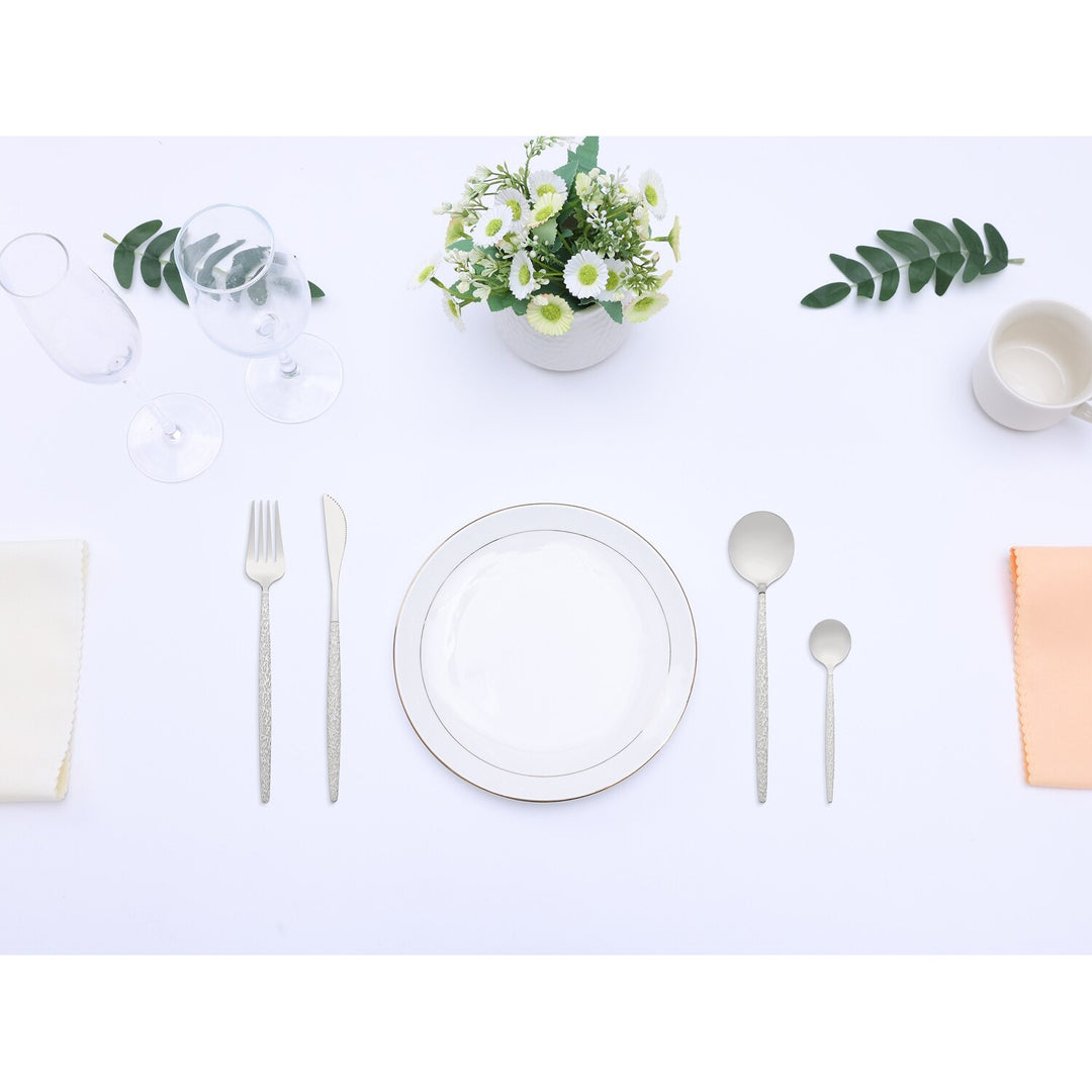 24 PCS Silverware Set, Stainless Steel Flatware with Knife, Spoons and Fork, Mirror Polished Cutlery Serving Utensils Set