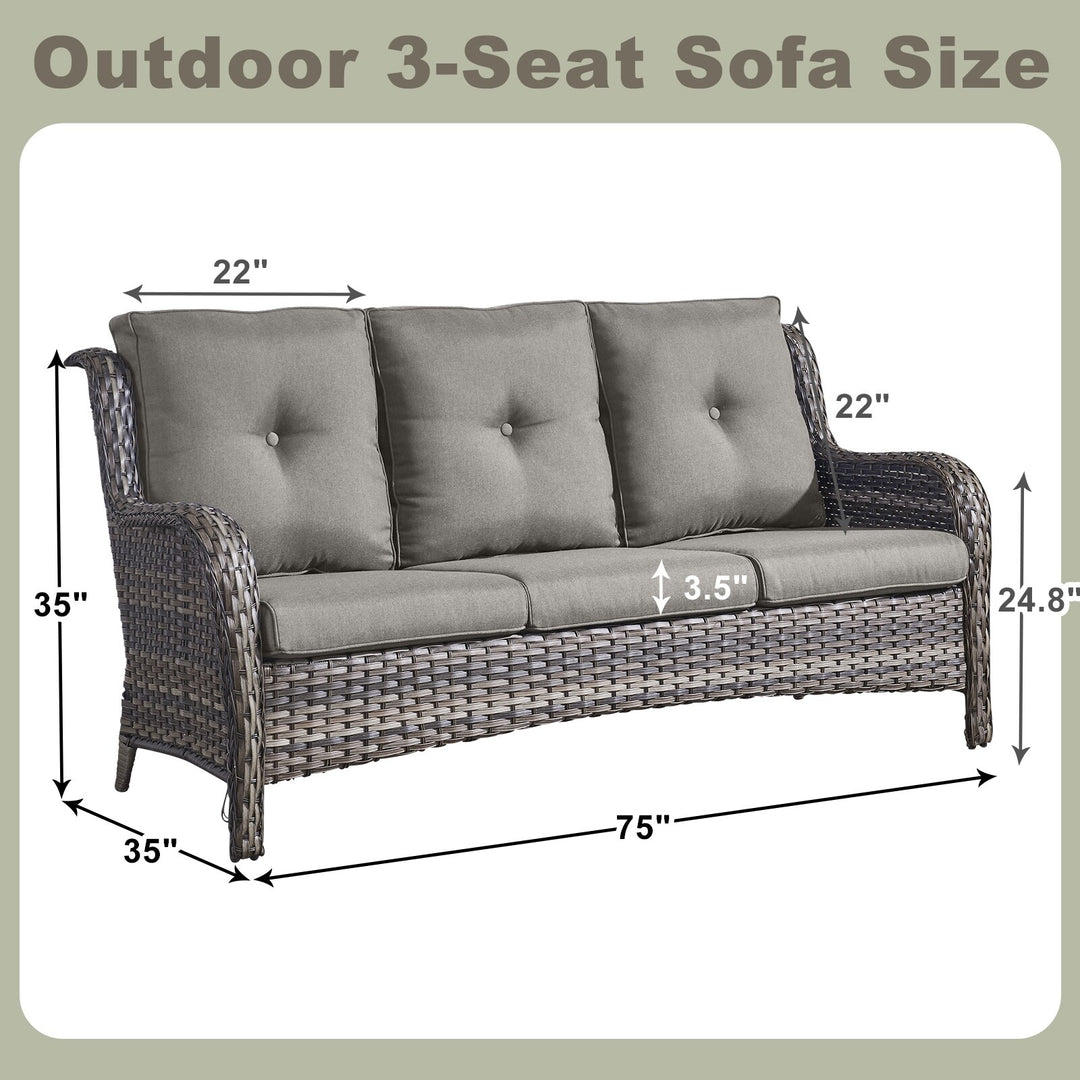 4-Piece Outdoor Sofa Patio Chair with Coffee Table