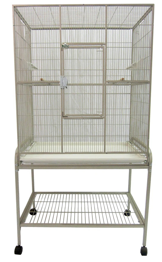 Clyde 62.25'' Iron Flat Top Floor Bird Cage with Wheels