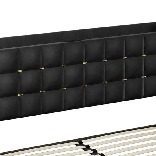 Queen/King Size Velvet Upholstered Bed with Charging Station and Storage Drawers
