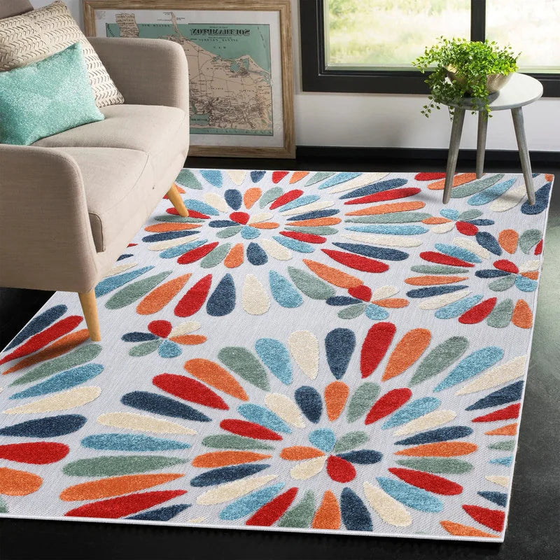 Marigold Floral Indoor Outdoor Area Rug