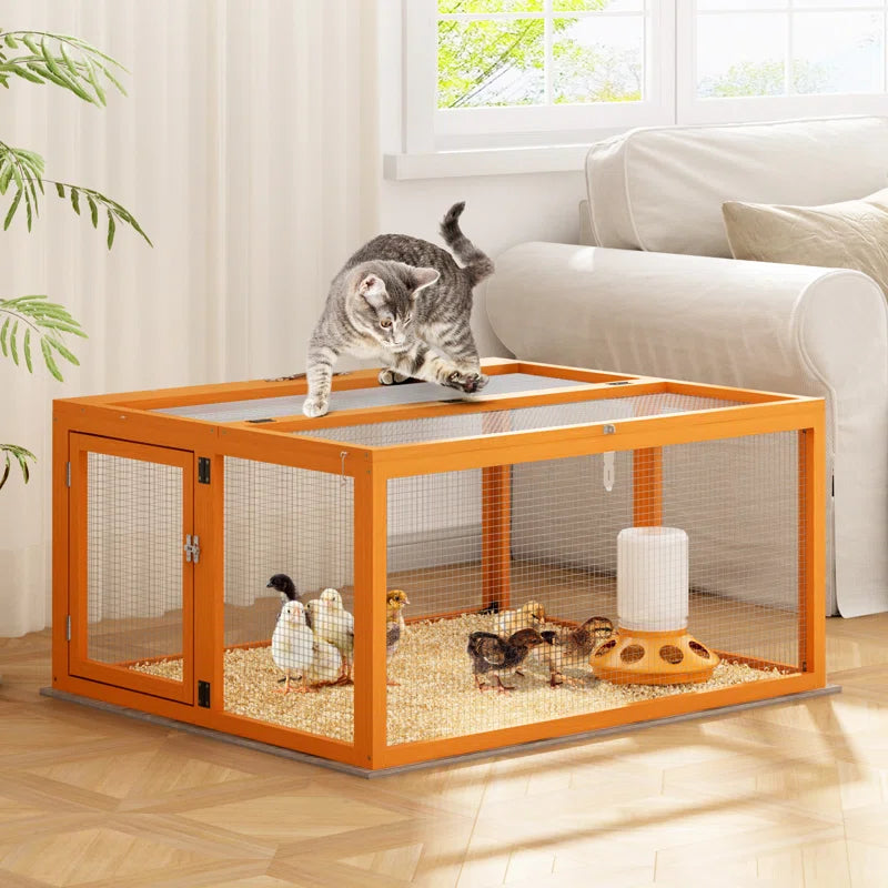 Coaxum Portable Chicken Coop Run, Sun Panel Lockable