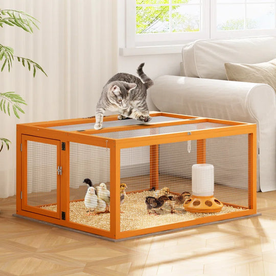 Coaxum Portable Chicken Coop Run, Sun Panel Lockable