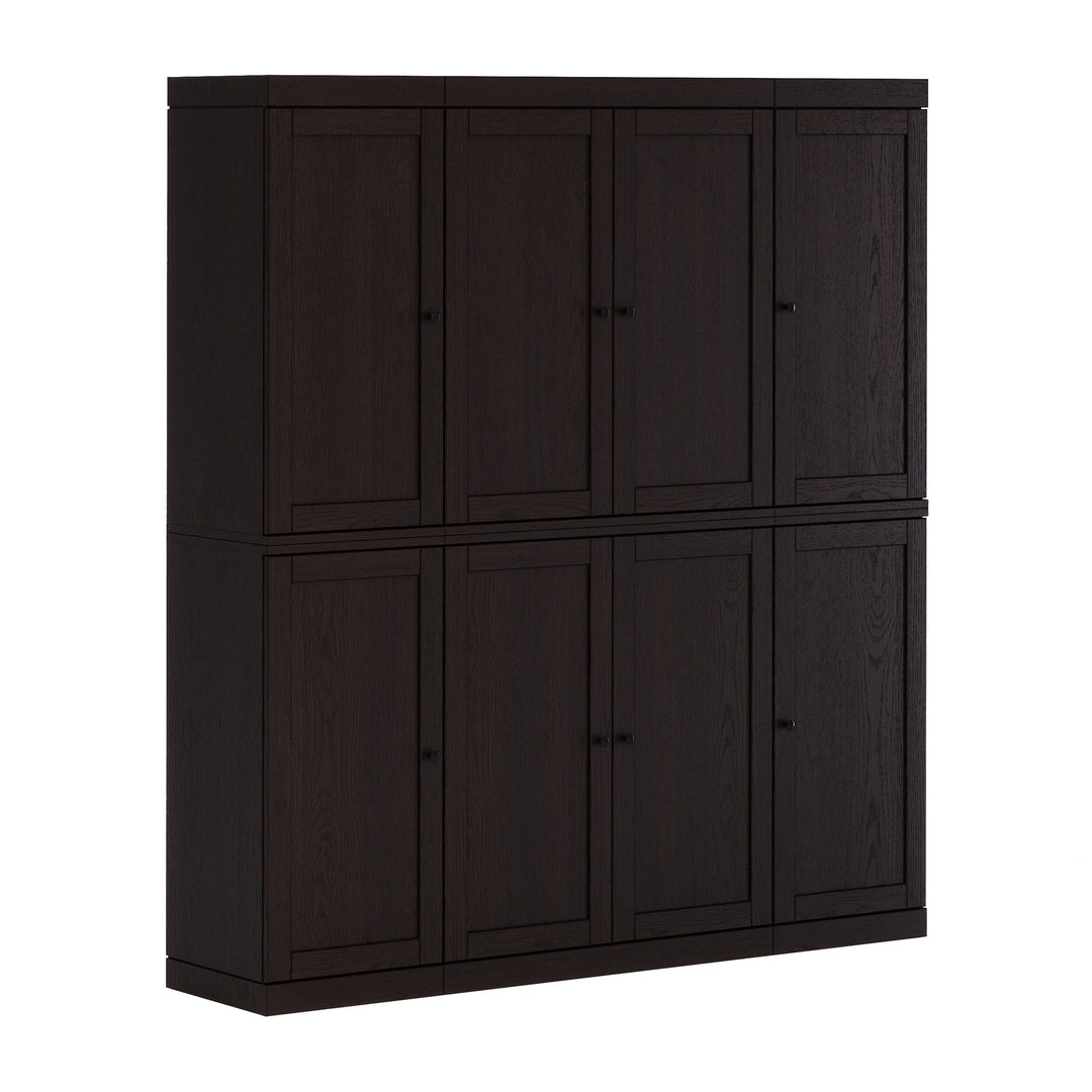 Premium 100% Solid European Oak Hardwood Modular Dining Room Cabinet with Shaker Doors - 64" Wide, 71.5" Tall