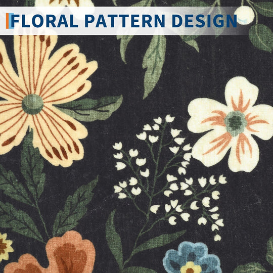 Floral Rugs Modern Indoor Soft Ultra-Thin Carpet Low Pile Flower Print Non Slip Throw Rug for Nursery Bedroom