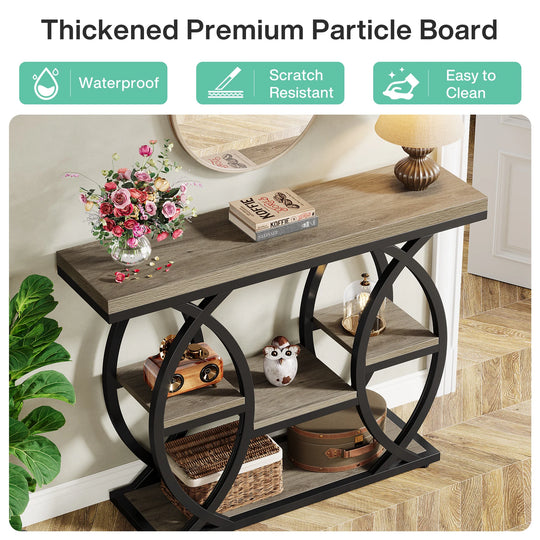 39.4" Console Table, 4-Tier Sofa Table Entryway Table for Small Spaces