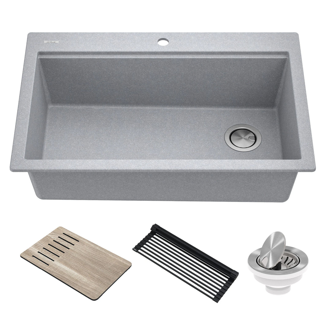 Bellucci Workstation Topmount Drop-In Granite Kitchen Sink