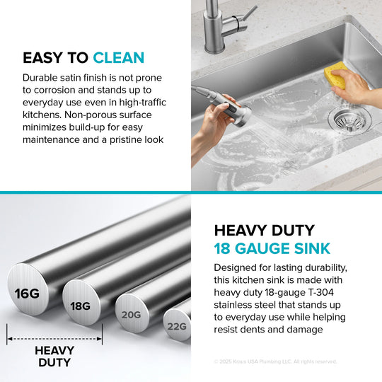 Fairlane Undermount 18 Gauge Stainless Steel Kitchen Sink