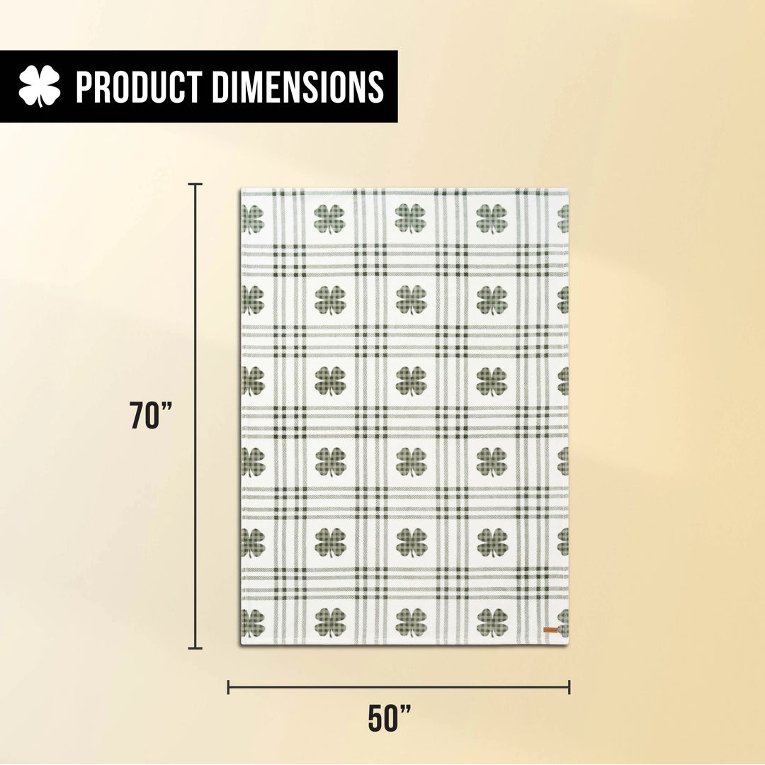Lucky Clovers Plush Throw Blankets