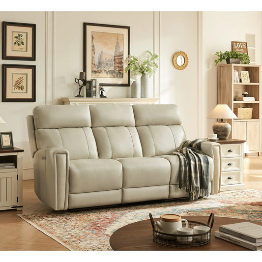 81.5'' Genuine Leather Zero Gravity Power Recliner Sofa with Power Headrest, USB&USB-C Port