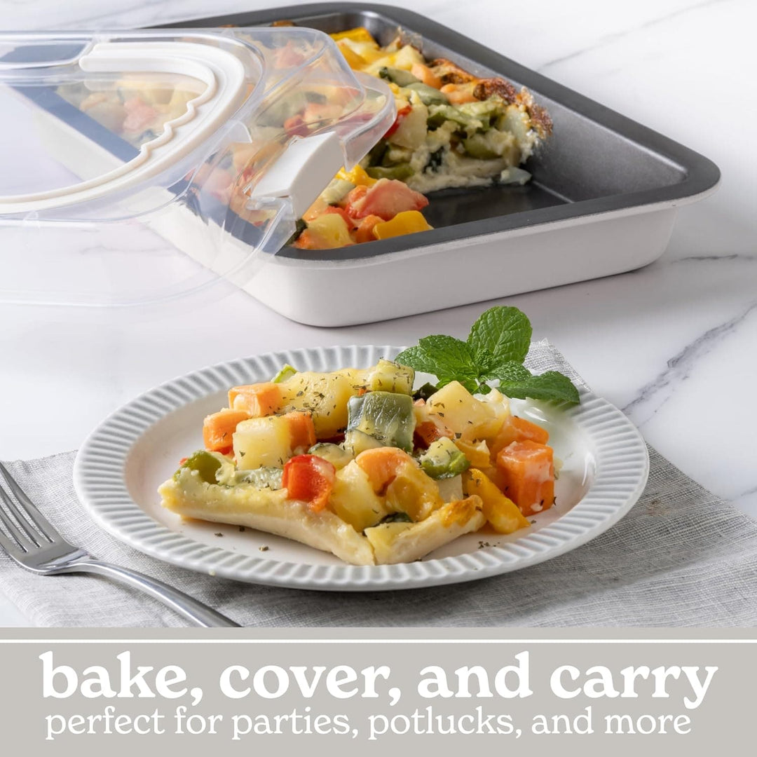 Baking Pans Set 10 Piece Non-Stick Cake Pans with Carry Lids for Storage & Travel, Perfect for Parties Stackable