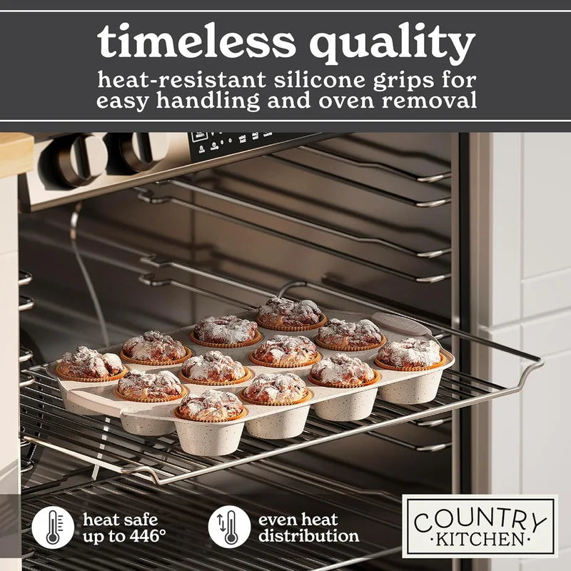 Nonstick Stackable Bakeware Set - Heavy Duty, Durable, Easy Release Baking Set, 10 Pcs