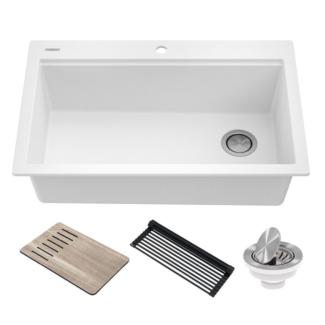 Bellucci Workstation Topmount Drop-In Granite Kitchen Sink