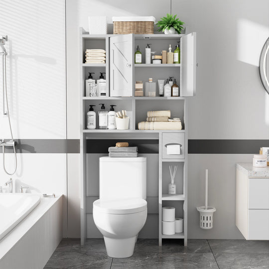 Over-The-Toilet Bathroom Storage Cabinet with Tissue Holder
