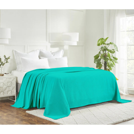 Waffle Weave Honeycomb Knit Soft Cotton Blanket