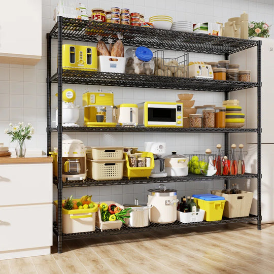 Height-Adjustable Garage Wire Shelving Unit for Kitchen, Laundry Room, Pantry, Warehouse, Basement