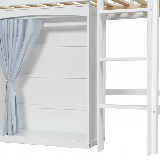 Loft Bed with Storage Cabinet and LED