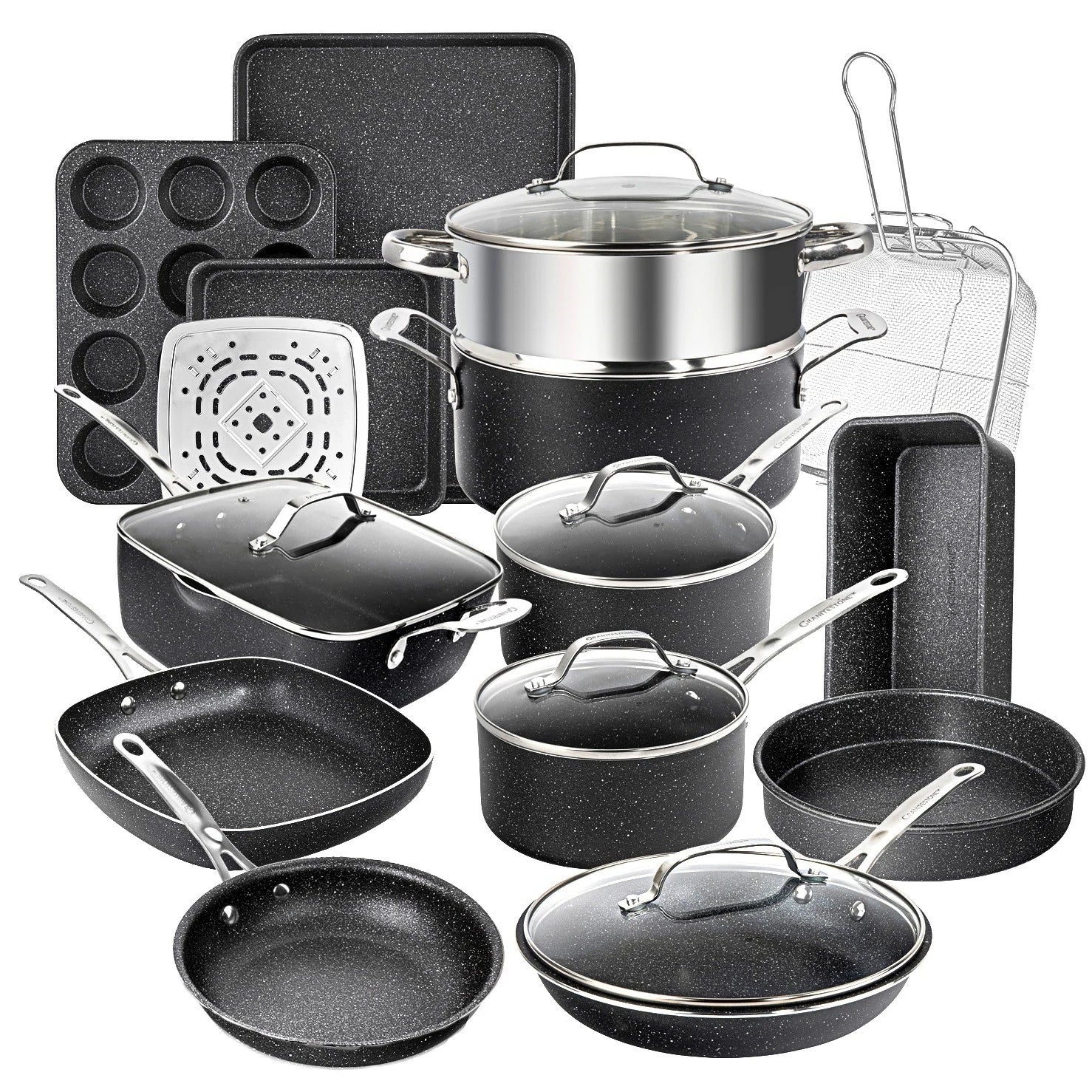 20 Piece Nonstick Aluminum Cookware and Bakeware Set