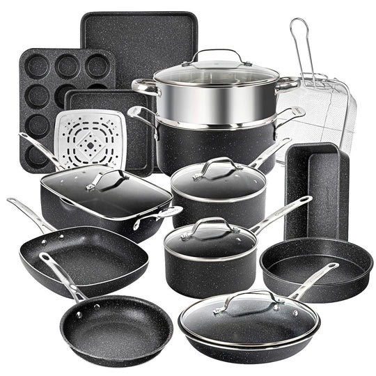 20 Piece Nonstick Aluminum Cookware and Bakeware Set