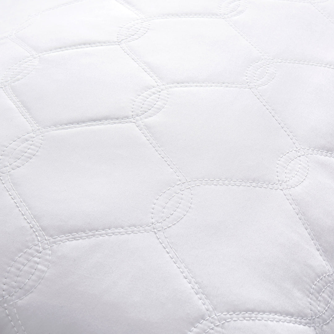 2 Pack Goose Feather down Pillows with Quilted Cotton Cover - White