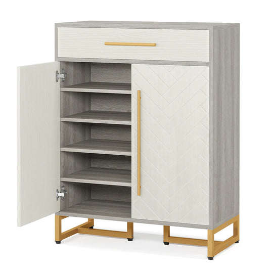 20-Pair Shoe Storage Cabinet with Drawer for Entryway - 31.5"L X 15.75"W X 39.37"H