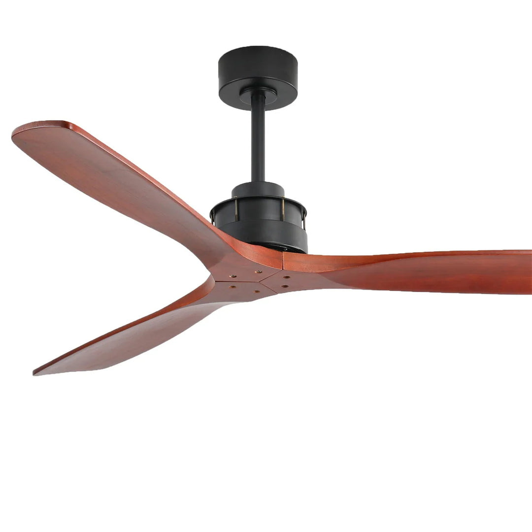 Sofucor 42"/48"/ 52"/60"Noiseless Walnut Wood Ceiling Fan with Remote Control, Integrated Light Optional