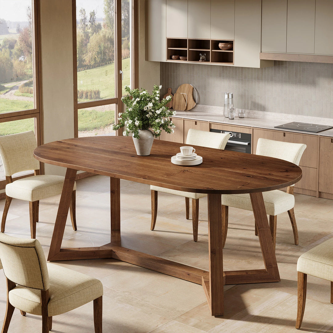 Solid Wood Dining Table, Kitchen Table, Living Room Office Accent Dining Table Gathering Table