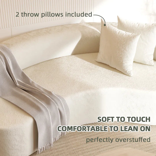 80" Modern Upholstered Sofa with Two Pillows Included