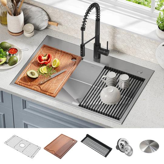 Kore Workstation Drop-In Stainless Steel Kitchen Sink