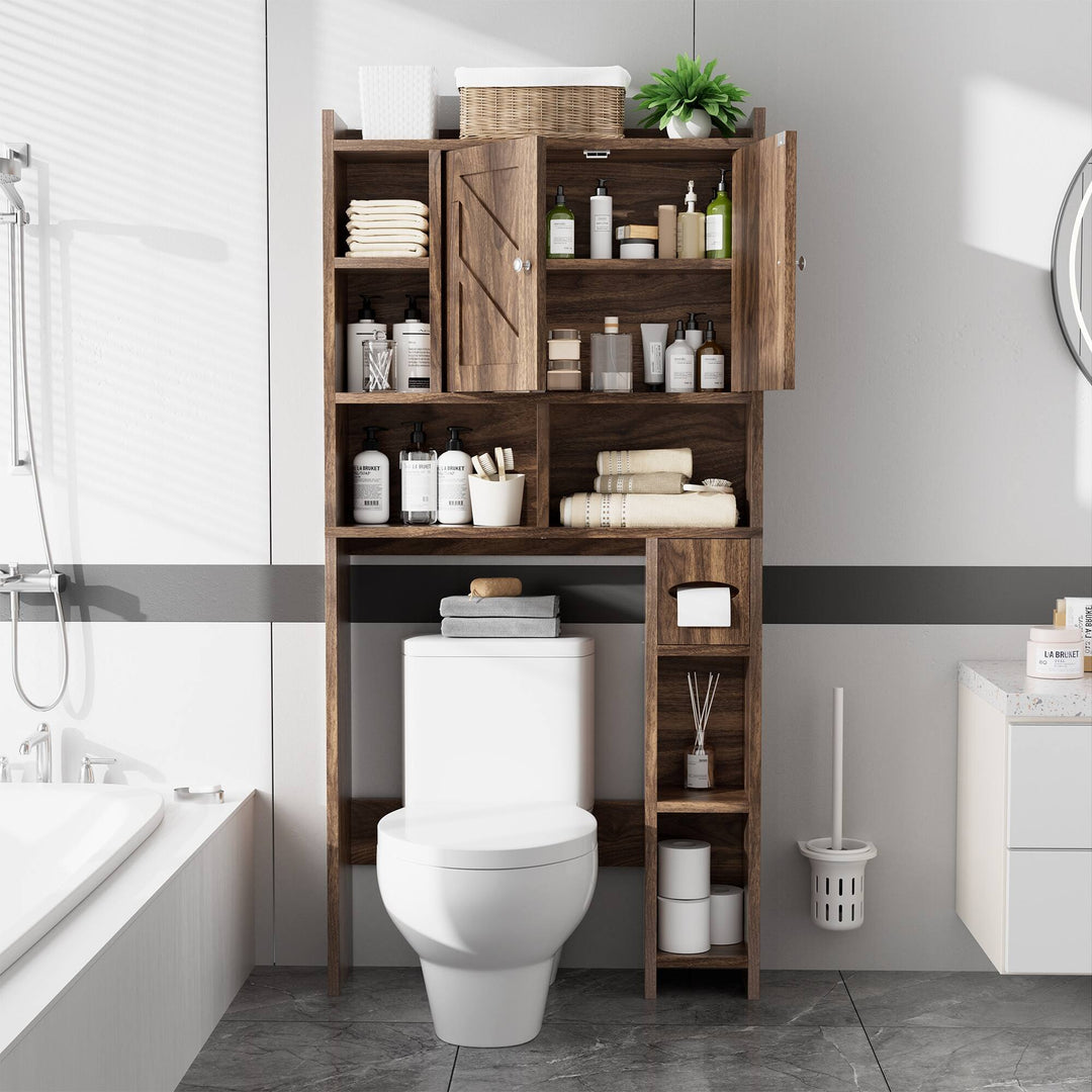 Over-The-Toilet Bathroom Storage Cabinet with Tissue Holder