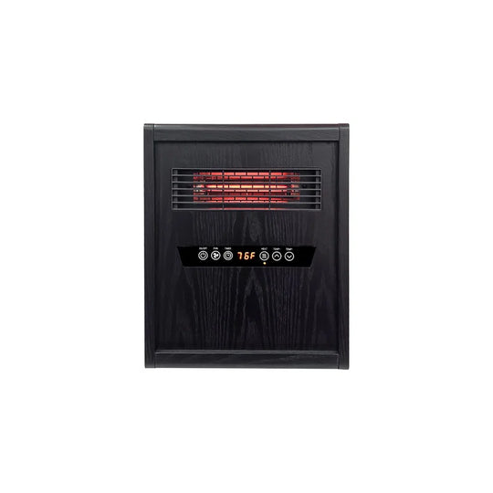 Portable Rolling Infrared Space Heater with LED Touchscreen W/ Remote, Light Oak Wood