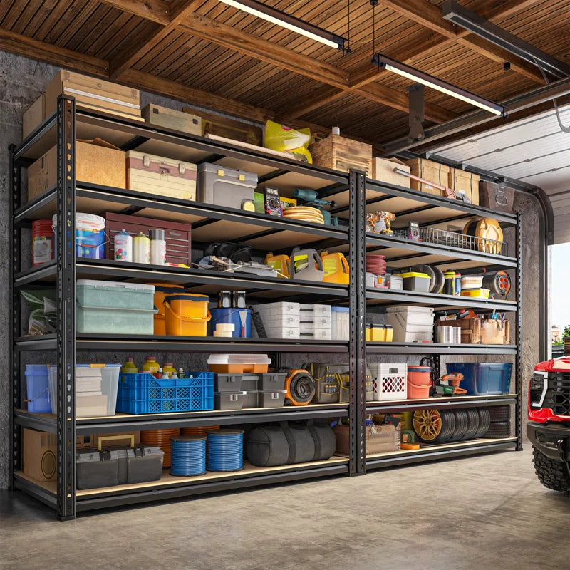 55" W *24" D Heavy Duty Garage Shelving Unit with Rolled Edges, Adjustable Storage Shelving with Largr Capacity