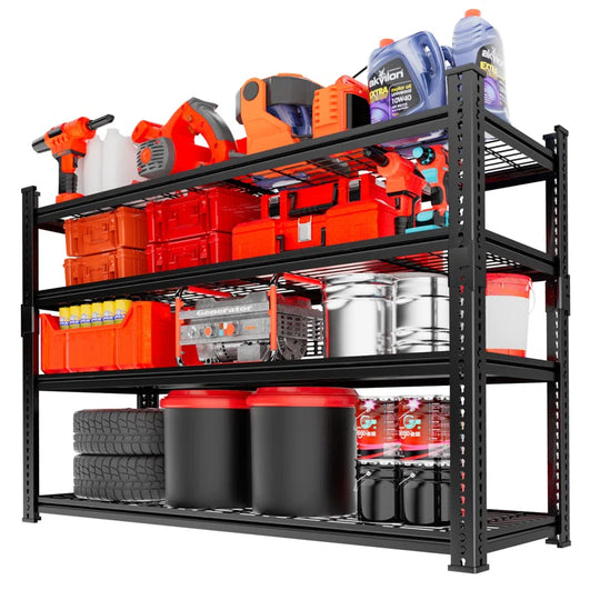 Rikuto Adjustable Heavy Duty Metal Shelving Unit for Garage,Pantry,Storage,Toolsheds, Warehouses