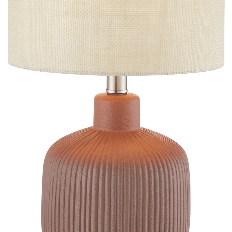 Fluted Ceramic Table Lamp (H18.25" X W10" X D10")