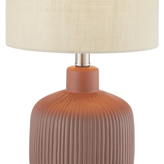 Fluted Ceramic Table Lamp (H18.25" X W10" X D10")