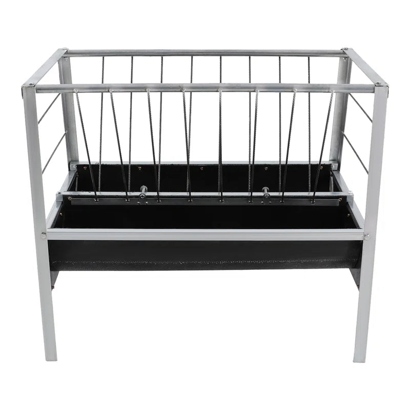Large Capacity Livestock Feed Trough 2-In-1 Grain& Hay Feeder for Goats Sheep