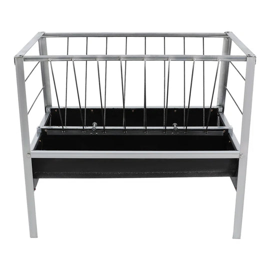 Large Capacity Livestock Feed Trough 2-In-1 Grain& Hay Feeder for Goats Sheep