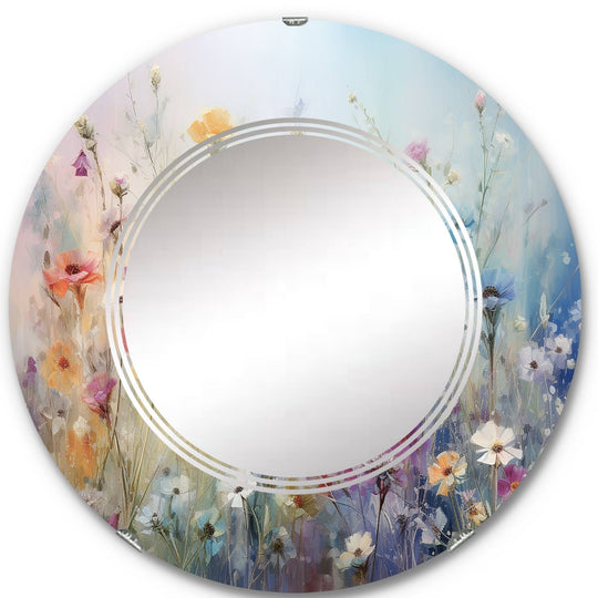 Designart "Wildflowers Blossoming Dreams" Floral Modern Wall Mirror