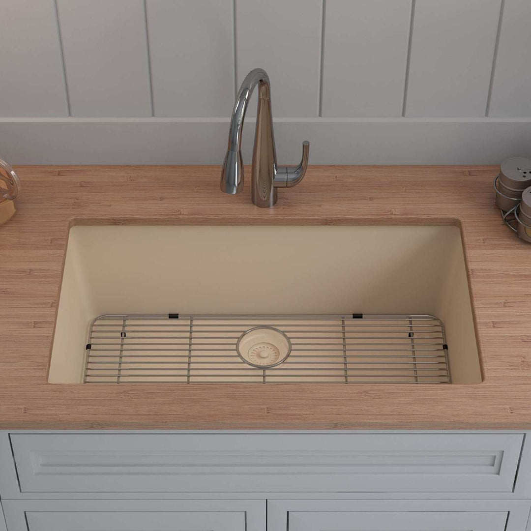 Drop-In Quartz 32 Inch Single Bowl Kitchen Sink Kit - 32"X19"