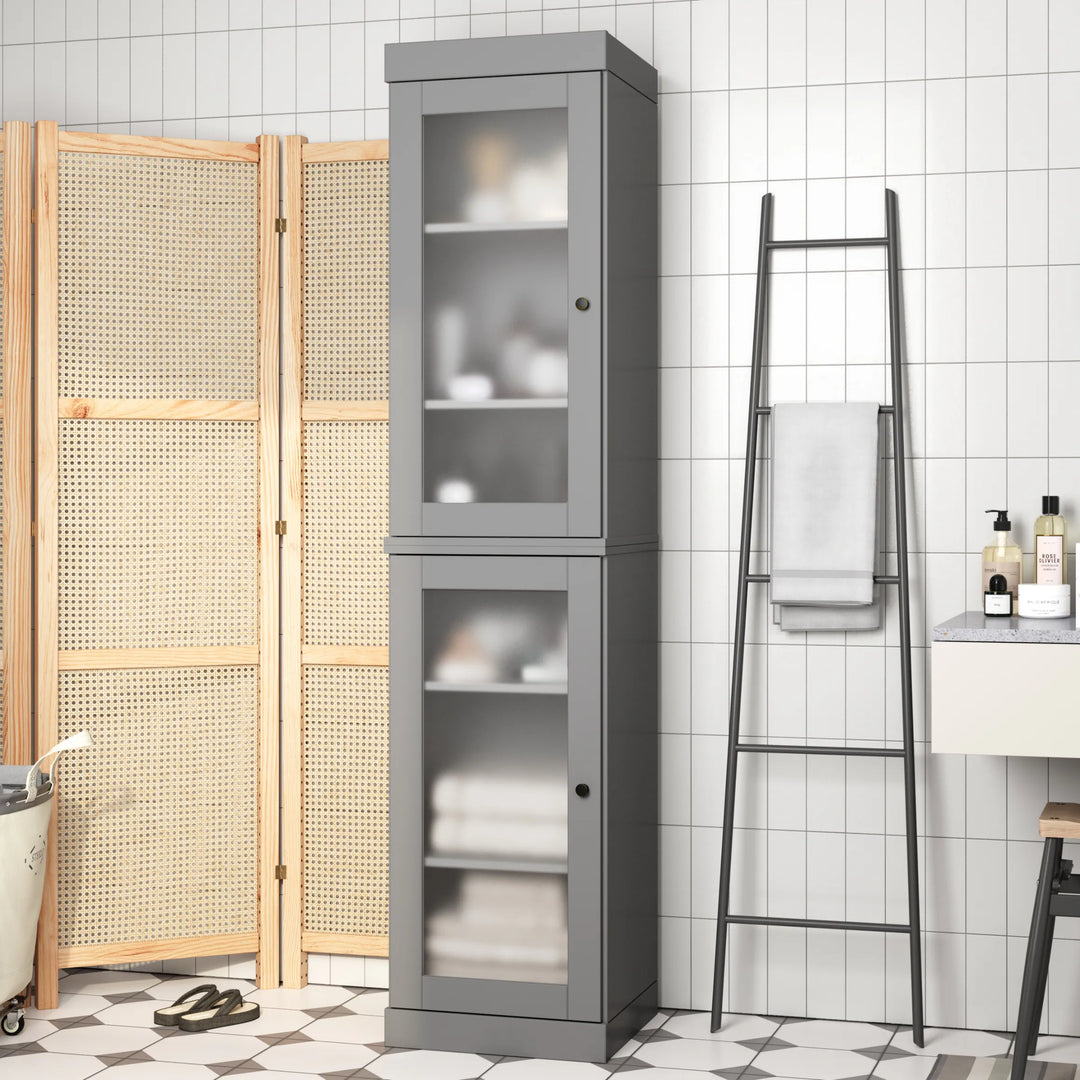 100% Solid Wood Bathroom Storage Cabinet, Adjustable Shelves, 16.5" Wide, 35.75" Tall