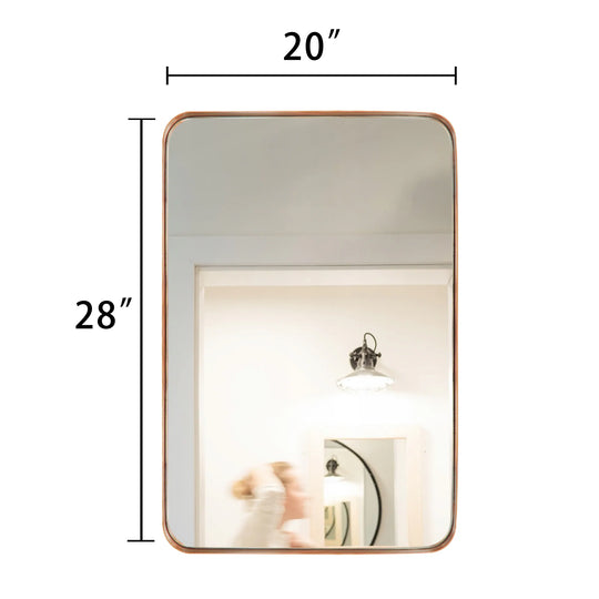 Modern Rounded Rectangle Metal Frame Wall Mirror
