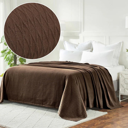 Diamond Weave All-Season Bedding Cotton Blanket