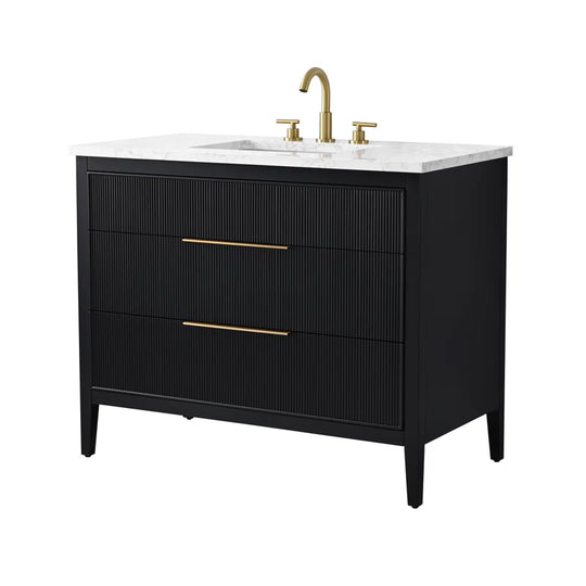 Bilroy Egremt 42'' Single Bathroom Vanity with Engineered Stone Top