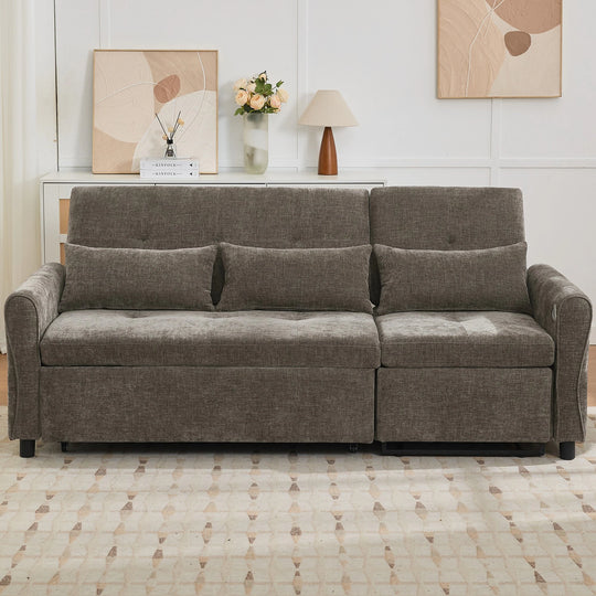 2-In-1 Sofa with Pull-Out Sleeper & Reversible Recliner by
